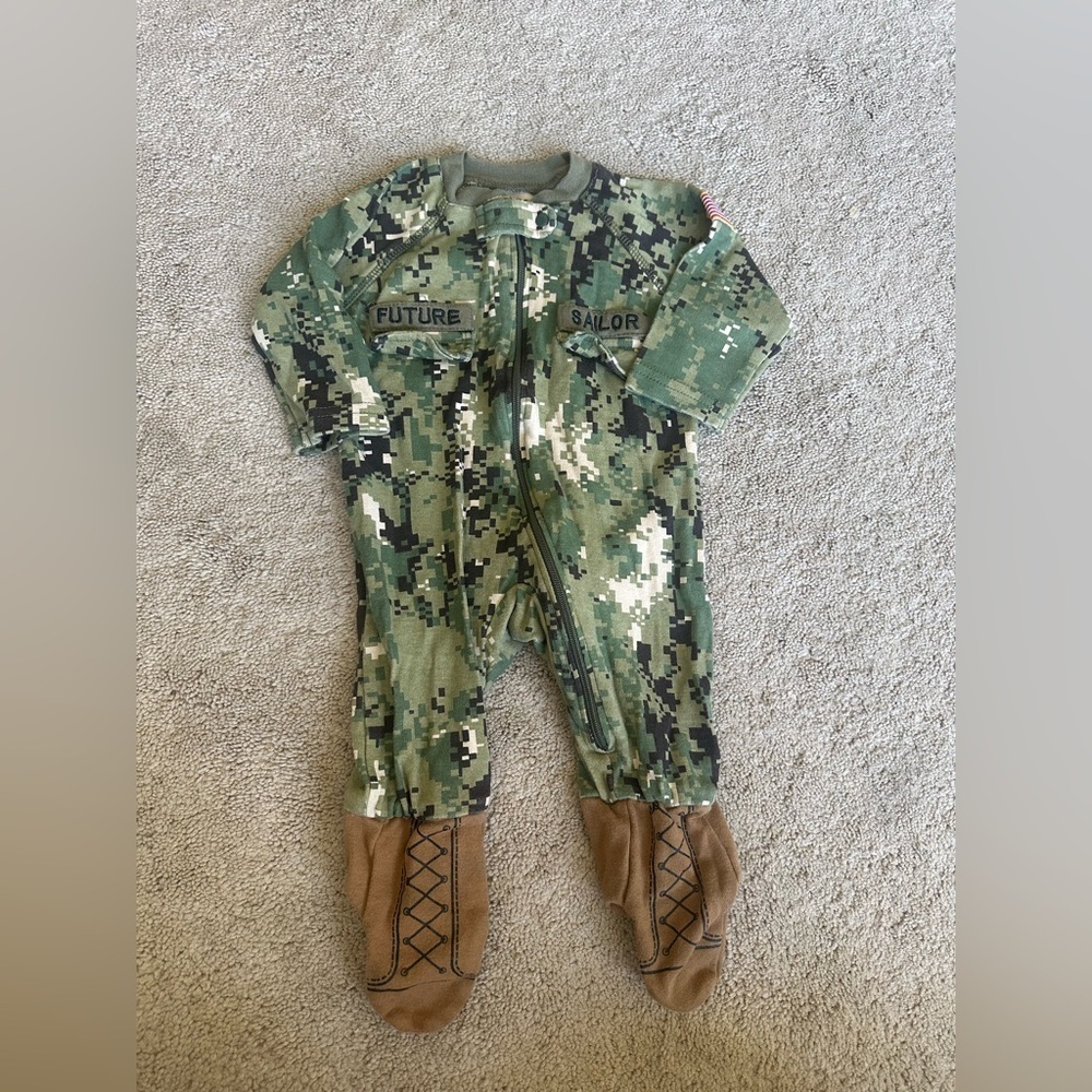 Boys Tiny trooper future sailor camo sleeper 3-6 mths